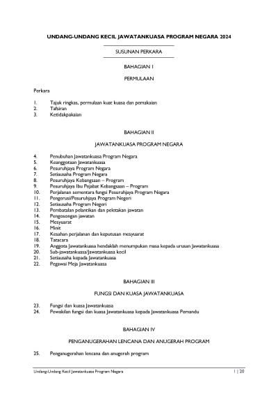 Undang-undang Kecil Program Negara